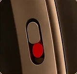 The red privacy switch on the side of the band